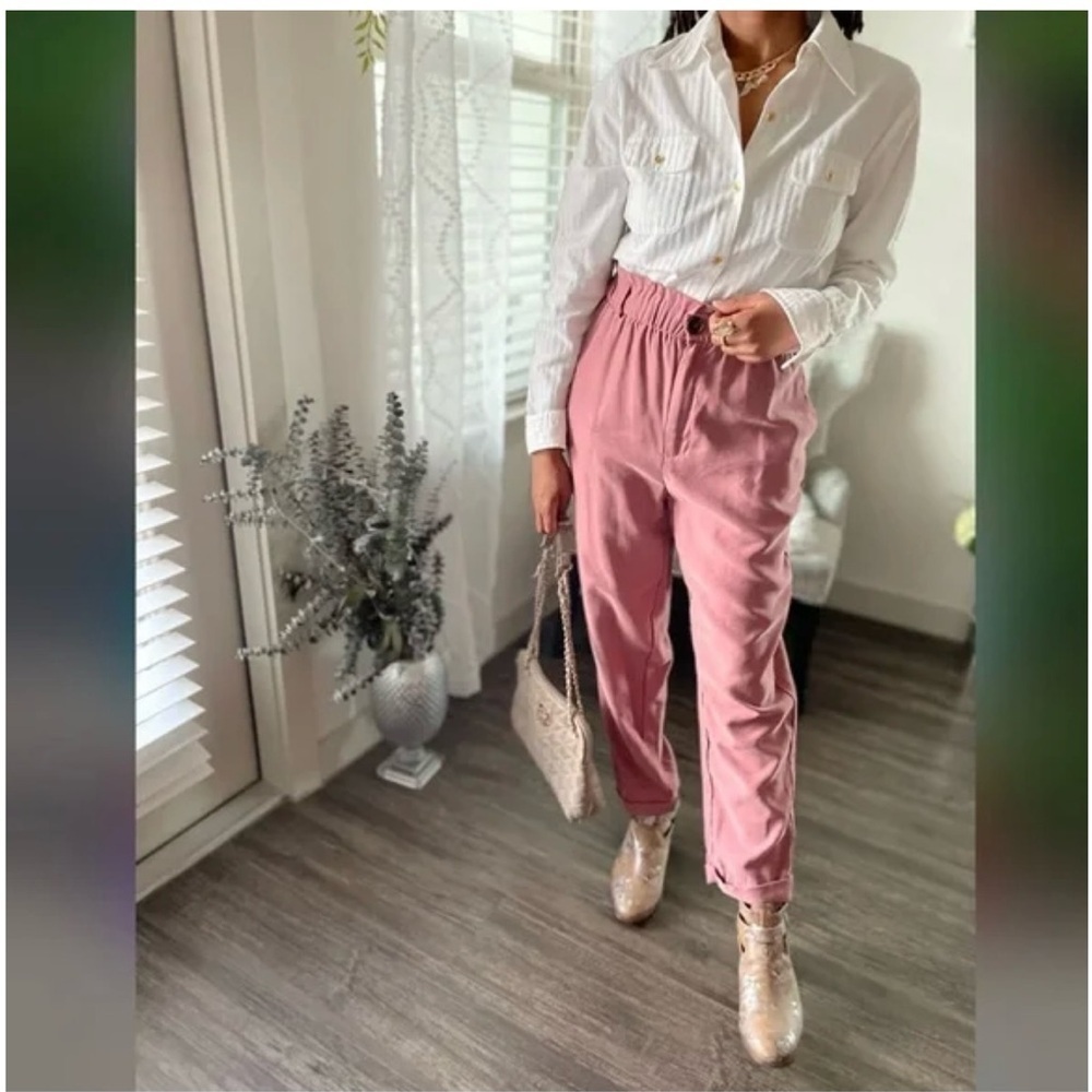 Zara Blush Pink Paper bag Pants - Picture 3 of 9